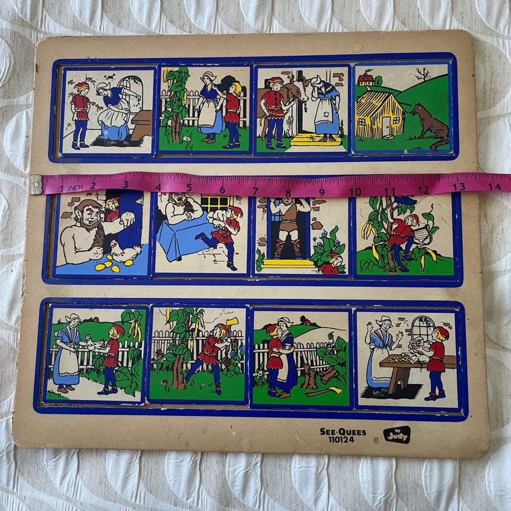 Vintage See-Quees by Judy Jack and the Beanstalk Wooden Sequence Puzzle 110124